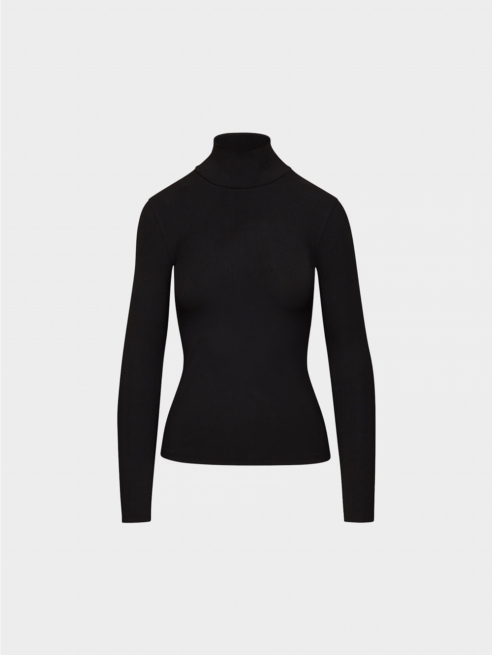 Wilfred Black Ribbed Long-Sleeve Turtleneck Top